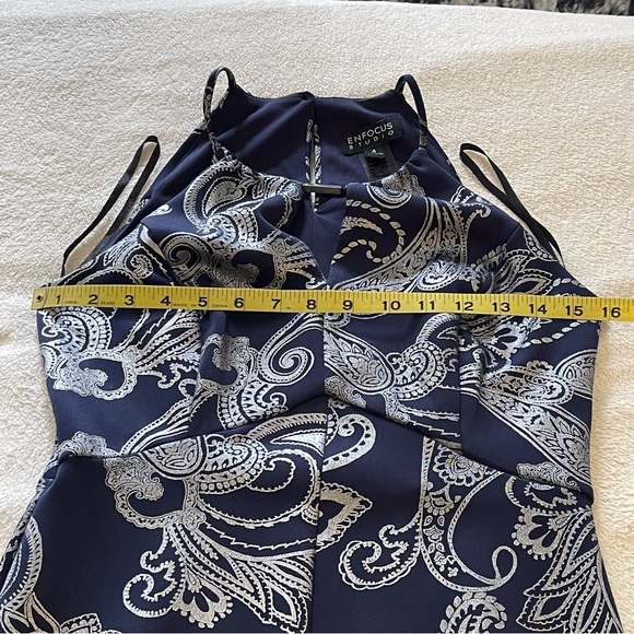 Enfocus Studio Silver Blue Halter Midi Dress - Picture 6 of 7